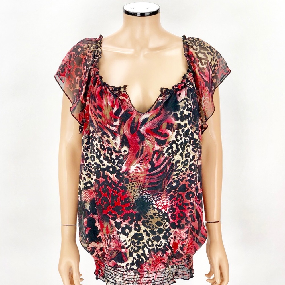 JUDITH top leopard print women’s plus size 1X